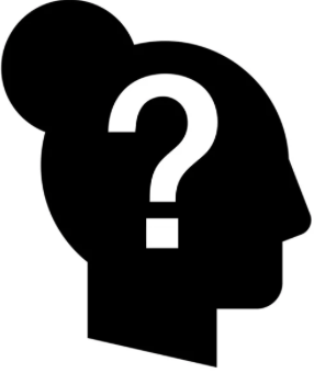 Silhouette of a person's head with a question mark inside, indicating uncertainty or mystery.